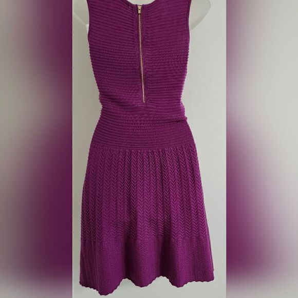 L Dress Lilly Pulitzer Sweater Knit Merino Wool Purple Chevron Stripe size xs - Picture 3 of 8